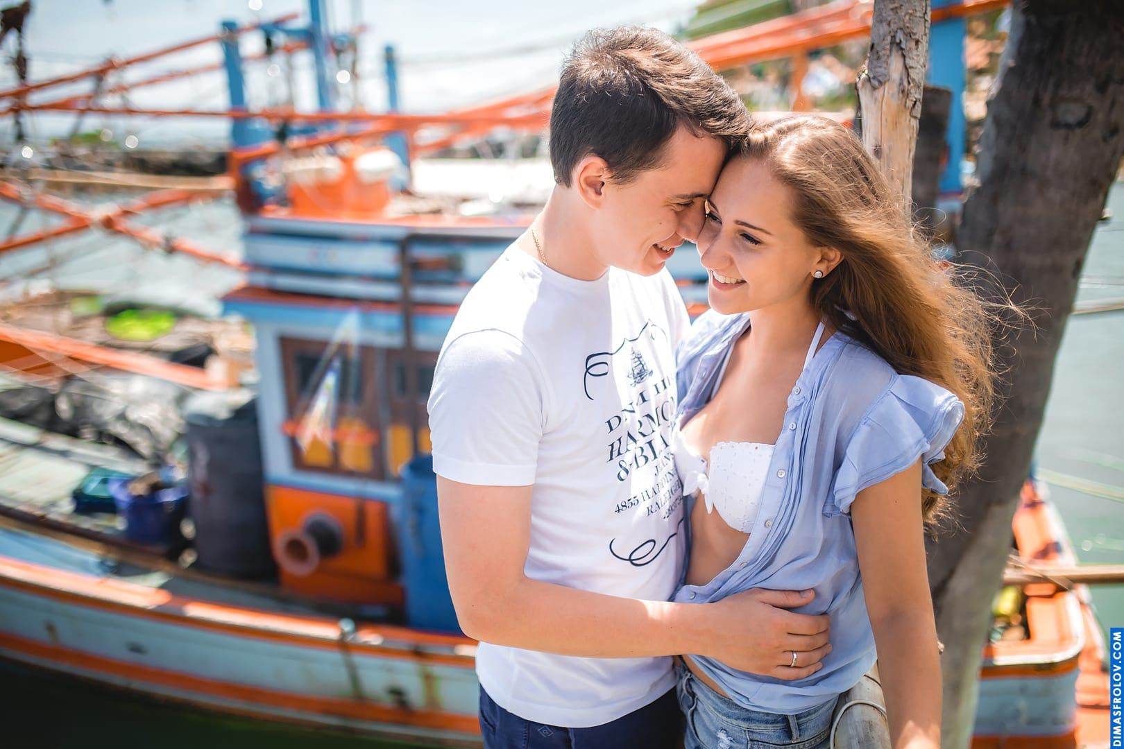 Casual and candid portrait near the harbor