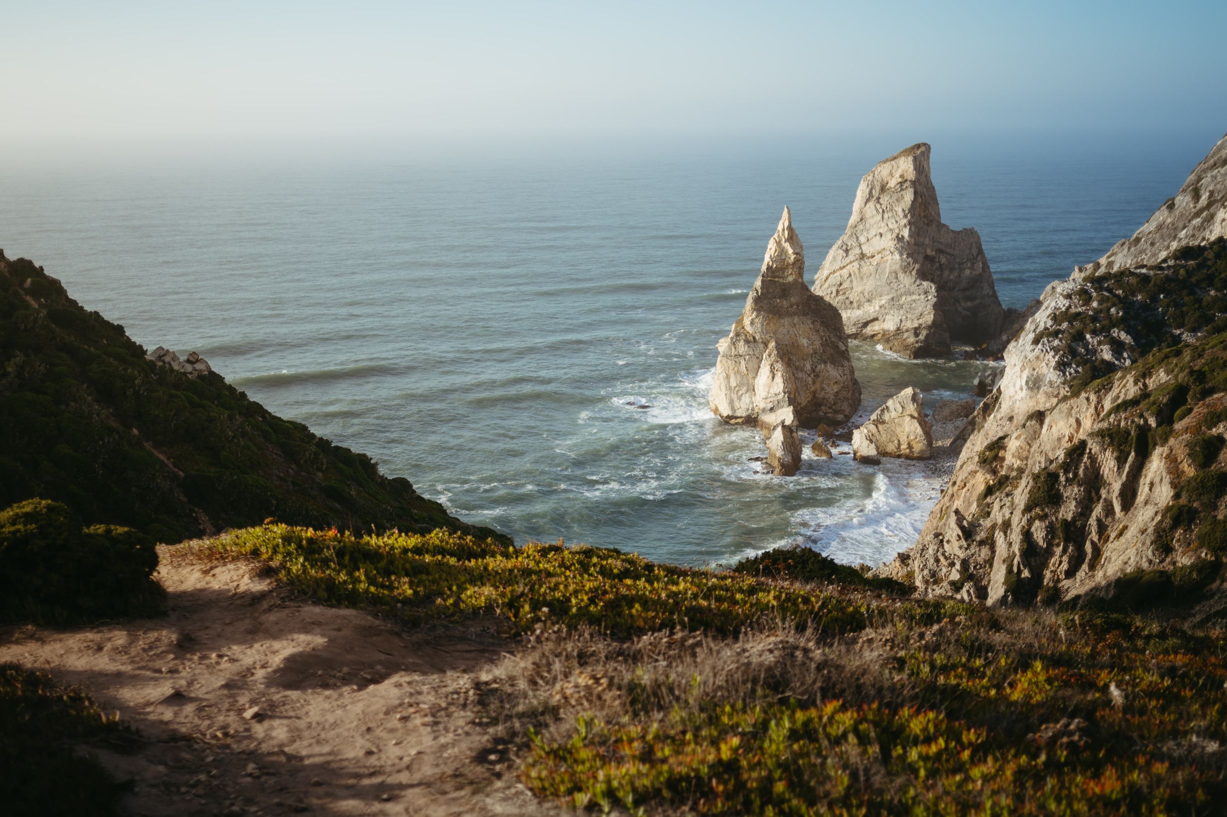 Praia da Ursa seen from the clifftop above, Sintra-Cascais coast